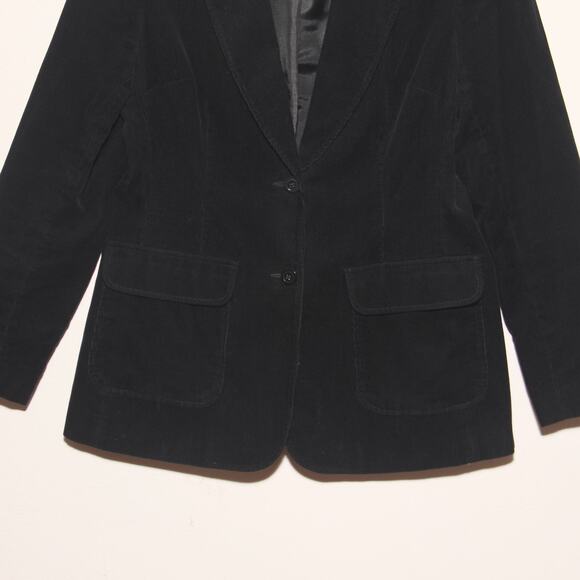 Laura Ashley Black Corduroy Blazer Jacket Size 10 - Picture 4 of 10